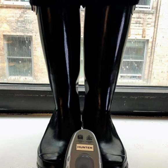 Hunter Original Women's Tall Rain Boots - Black - Picture 2 of 9